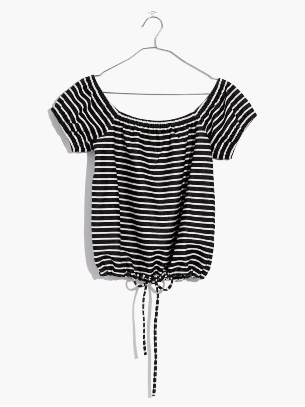 🔹 Madewell Melody Striped Off-Shoulder Women's Top size Medium - Picture 4 of 6